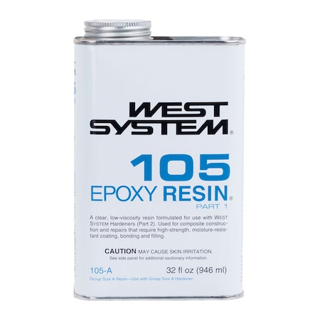 West System West System 105 Resin Extra Strength Epoxy Clear Epoxy Resin 32 oz 105A